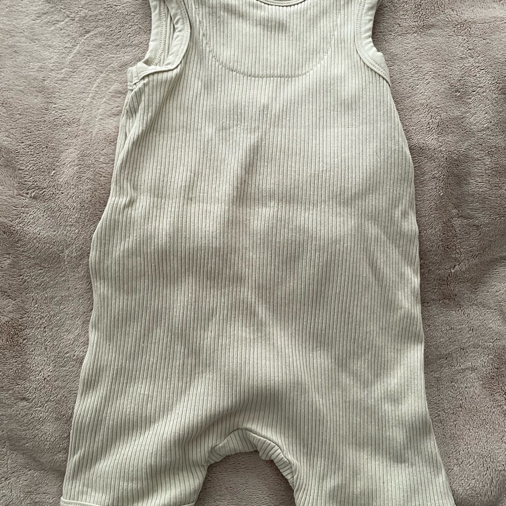 Honest Baby Cream Ribbed Romper - Picture 2 of 3